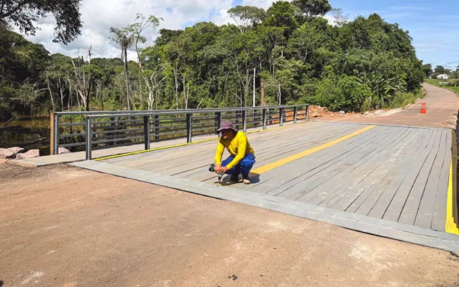 Nova ponte do Bate Estaca é liberada para tráfego na Estrada de Santo Antônio em Porto Velho